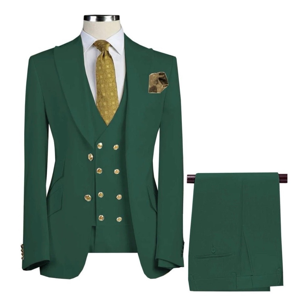 3pc Hunter green suit